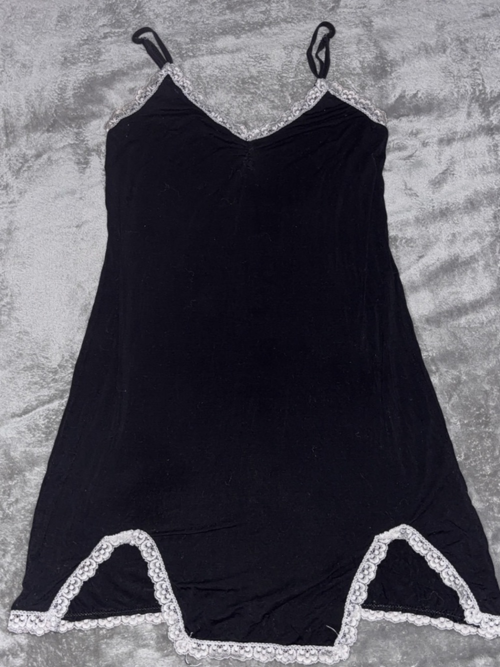 Black Lace-Trim Slip Dress - Women's Intimates